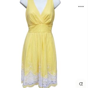 COREY❤️ P. Sunny Yellow Dress with White Detailing